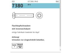 200 x ISO 7380-1 Flachkopfschrauben mit Innensechskant M6 x 40 Edelstahl A4