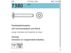 500 x ISO 7380-2 Flachkopfschrauben mit Innensechskant und Bund M4 x 10 Edelstahl A4