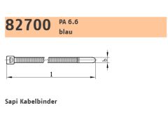100 x PA 6.6 blau Sapi Kabelbinder 2,5 x 100