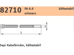 100 x PA 6.6 schwarz, kältestabil Sapi Kabelbinder kältestabil 4,5 x 280