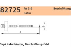 100 x PA 6.6 natur, Beschriftungsfeld Sapi Kabelbinder Beschriftungsfeld 4,8 x 290