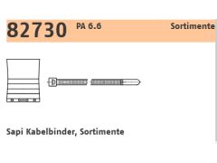 1 x PA 6.6 Sortiment Sapi Kabelbinder Sortiment 800 tlg.