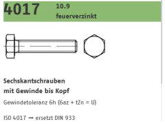 50 x ISO 4017 10.9 Sechskantschrauben mit Gewinde bis Kopf M12 x 110 Feuerverzinkt