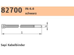 100 x PA 6.6 schwarz Sapi Kabelbinder 2,5 x 160