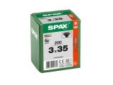 200 x SPAX-S SENKKOPF BREMSRIPPEN T-STAR PLUS T10 TEILGEWINDE BLAX 3 x 35