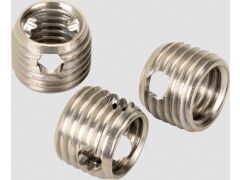 100 x selbstschneidende Gewindeeinsatz ENSAT Stahl gehärtet M4 mit Bohrung, Typ 307 verzinkt