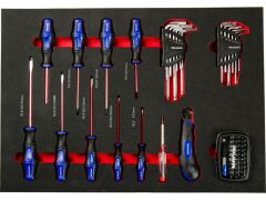 proficraft Schraubedreher-/Bit-/Winkelstiftschlüssel- Einlage, 61-teilig