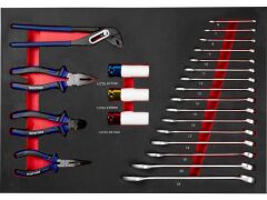 proficraft Zangen-/Gabelringschlüssel- und Schlagsteckschlüssel-Einsätze Einlage 23-teilig