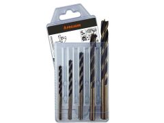 Holz Spiralbohrer mit 3 Schneiden Set 5-tlg. Ø 4-5-6-8-10 mm