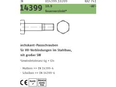 1 x Sechskant-Passschrauben HV EN14399-8 10.9 M24 x 105 -AF- Feuerverzinkt