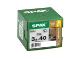 200 x SPAX Schraube für Akustikverkleidung, Vollgewinde, Zylinderkopf, T-STAR  plus, 4CUT, WIROX  3,5 x 40