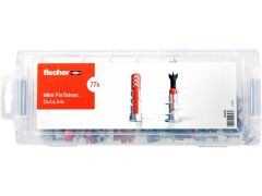 1 x fischer MiniFixTainer DuoLine Duopower und Gipskartondübel (77 Teile)