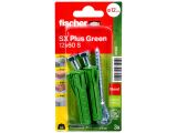 5 x fischer Dübel SX Plus Green 12x60 S K (3)