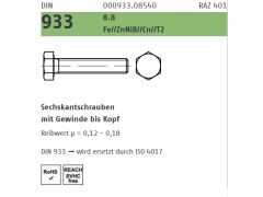 200 x Sechskantschrauben Vollgewinde DIN 933 8.8 M10 x 16 Zink Lamellen