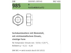 100 x Sicherungsmuttern DIN 985 Kl.8 M16 Zink Lamellen