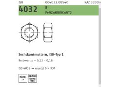 1000 x Sechskantmuttern, Typ 1 ISO 4032 Kl.8 M6 Zink Lamellen