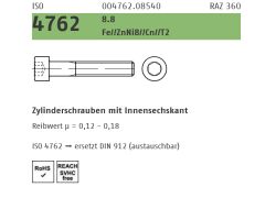 200 x Zylinderschrauben mit Innensechskant ISO 4762 8.8 M6 x 70 Zink Lamellen