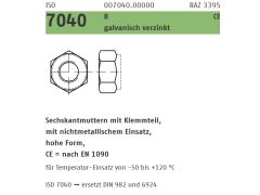 100 x Sechskantsicherungsmutter ISO 7040 Kl. 8 M10 CE nach EN 1090 verzinkt