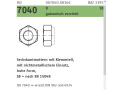 100 x Sechskantsicherungsmutter ISO 7040 Kl. 8 CE M12 SB nach EN 15048 verzinkt