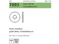 100 x Scheiben ISO 7093 -1 Stahl 200HV 20 Zinklamellen