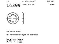 1 x Scheiben für HV Stahlbau EN 14399 -6 Stahl 24 -AF- Blank