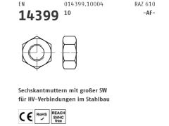 1 x HV Sechskantmuttern EN 14399-4 Kl.10 M36 -AF- Blank