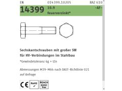 1 x HV Sechskantschrauben EN14399-4, 10.9 M30 x 230 -AF- Feuerverzinkt