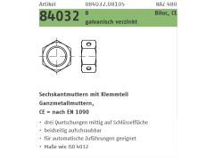 500 x Biloc-Muttern Kl. 8, CE nach EN 1090 verzinkt M10