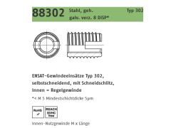10 x selbstschneidende Gewindeeinsatz ENSAT Stahl gehärtet M18 Typ 302 verzinkt
