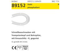 1000 x Schnellbauschraube gegurtet mit Bohrspitze 3,5 x 30 -H phosphatiert