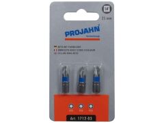 3er Pack 1/4" markierter Bit L25 mm Pozidriv Nr 1