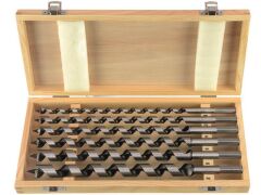 S Holz Schlangenbohrer 320 mm in Holzkassette - CV Stahl - 6tlg