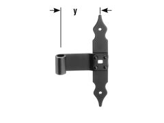 Mittelband m. Zierspitzen und Rolle - Schwarz - 10 / 200mm