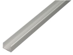 U-Profil - Selbstklemmend Alu Silber eloxiert - 2000mm - 10,9 x 10 - Stärke 1,5mm / Innenmaß 7,9 mm