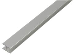 H-Profil - Selbstklemmend Alu Silber eloxiert - 2000mm - 12,9 x 22 - Stärke 1,5mm / Innenmaß 9,9 mm