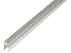 Eckprofil - Selbstklemmend Alu Silber eloxiert - 2000mm - 12,9 x 24 - Stärke 1,5mm / Innenmaß 9,9 mm