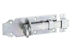 Schlossriegel mit flachen Griff, galvanisch verzinkt, dickschichtpassiviert, gerade - 120x44