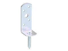 Flechtzaunhalter, L-Form, Fensterriegel mit Knopfgriff,galvanisch verzinkt, dickschichtpassiviert, gerade - 61x26mm ,115x31,5