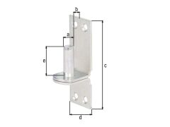 Kloben auf Platte, DI, galvanisch verzinkt, dickschichtpassiviert, zum Anschrauben, 10/90x30
