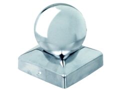 Pfostenkappe/Holz,Kugel,Edelstahl 90x90