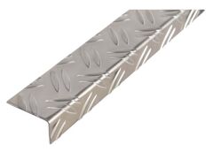 Winkelprofil ungleichschenklig Alu Natur - 53,6 x 29,5 x 1,5mm - 2000mm - Geriffelt