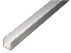 U-Profil Alu Natur - 1000mm - 20 x 20 / 1,5mm Stärke / Innenmaß 17,0 mm