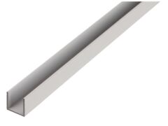 U-Profil Alu Natur - 1000mm - 10 x 10 / 1,0mm Stärke / Innenmaß 8,0 mm