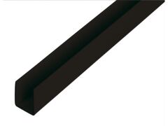 U-Profil Kunststoff Schwarz - 1000mm - 18 x 10 / Stärke 1,0mm / Innenmaß 16,0 mm