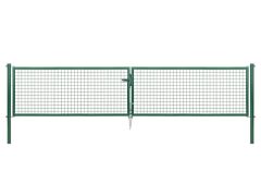 Wellengitter Doppelltor zinkphosphatiert, grün RAL 6005 - 4004 x 750mm