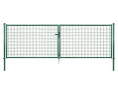 Wellengitter Doppelltor zinkphosphatiert, grün RAL 6005 - 4004 x 1250mm