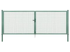 Wellengitter Doppelltor zinkphosphatiert, grün RAL 6005 - 4004 x 1500mm
