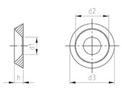 200 Stück Rosetten gestanzt - NF E 27-619 Edelstahl A2 - M10