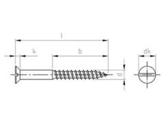 Senk-Holzschrauben mit Schlitz DIN 97 Edelstahl A2 M 2,5 M 4 