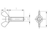 50 Stück Flügelschrauben, amerikanische Form - A2 - M6X35